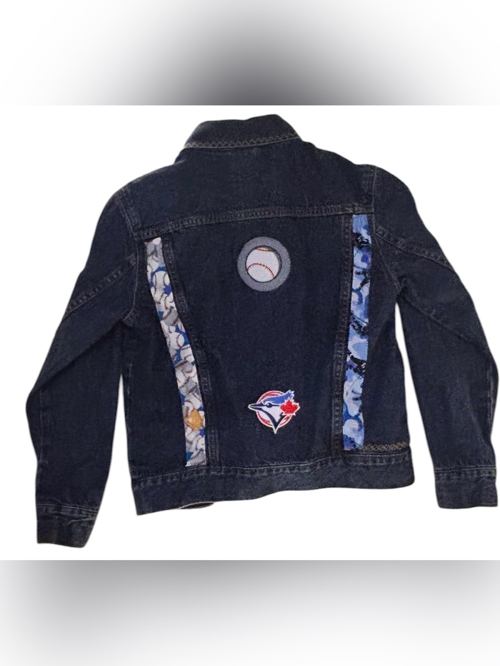 Custom Toronto Blue Jays Kids Denim Jacket Size 10 GAP Canada Baseball